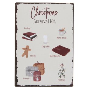 Metalskilt  Christmas Survival Kit