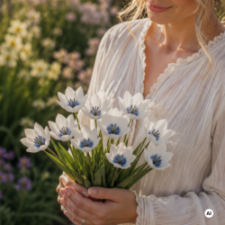 Botanisk tulipa specie alba coerulea
