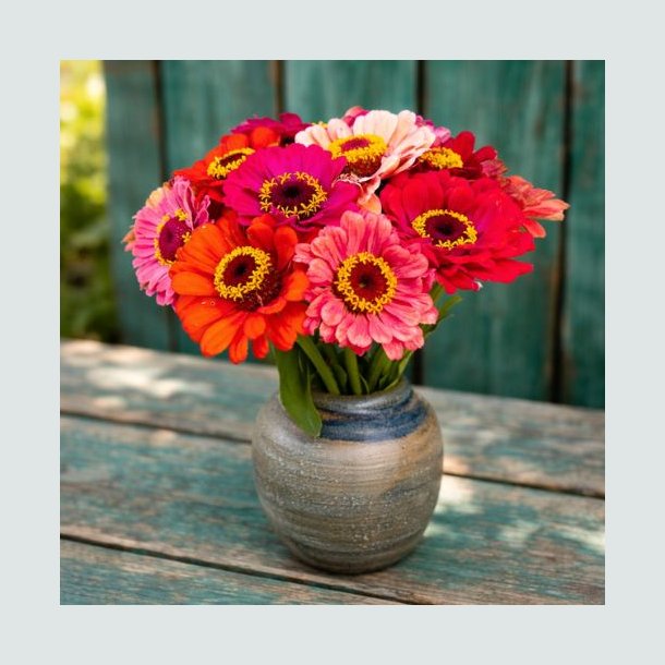 Zinnia 'Carroussel' - �kologisk