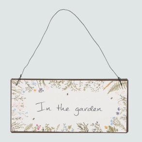 Metalskilt 'In the garden' - Hvid